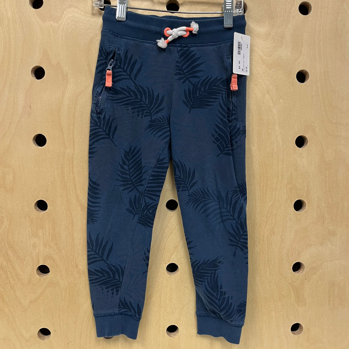 Blue Palm Leaf Joggers