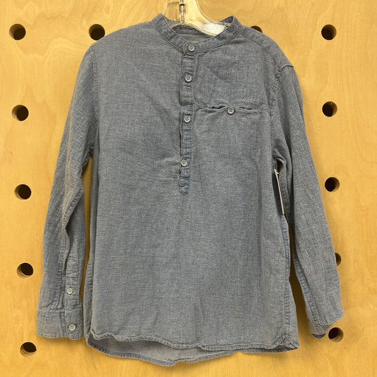 Blue Linen Blend Shirt