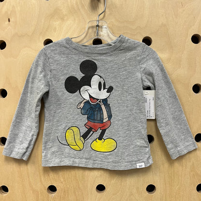 Grey Mickey Long Sleeve Tee
