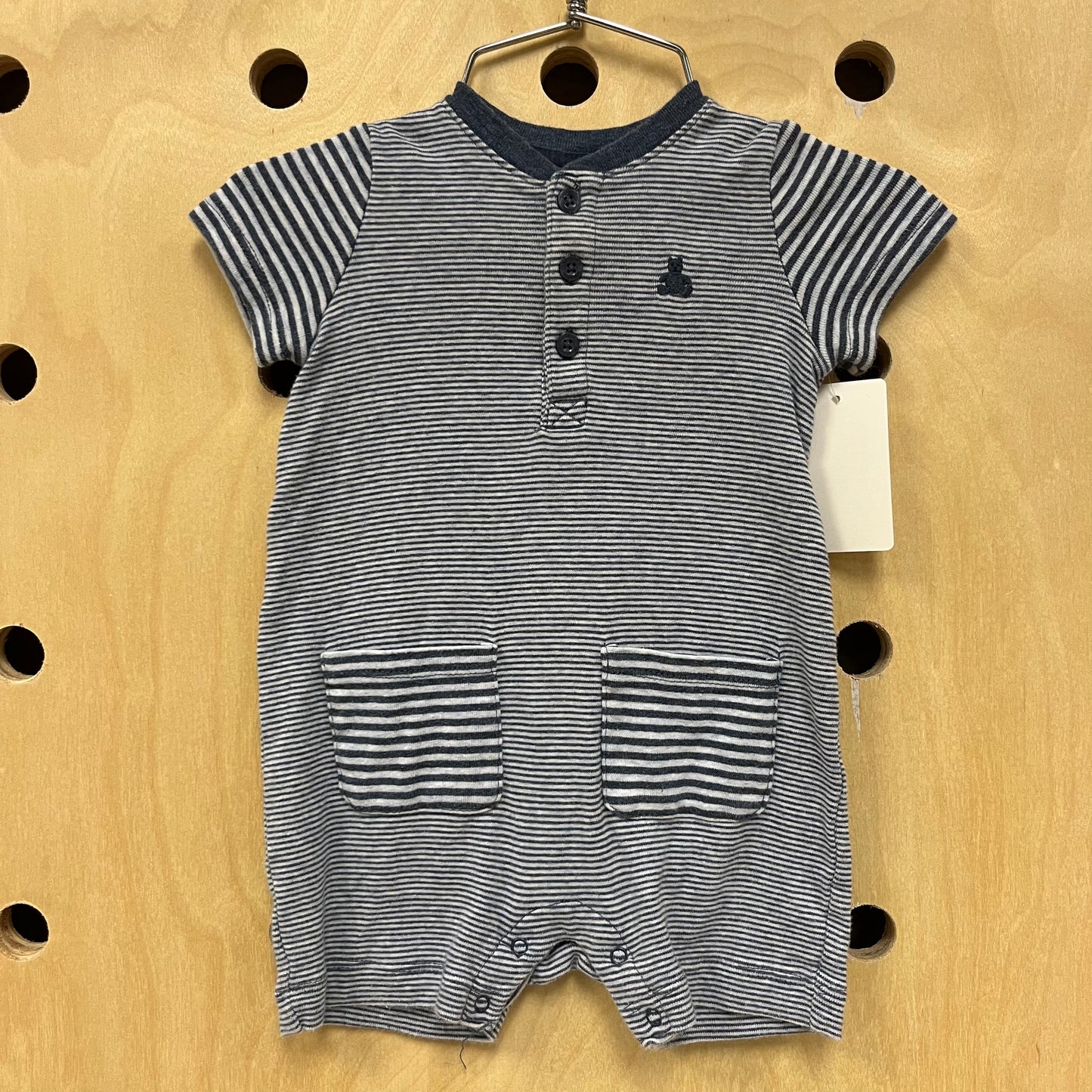 Blue + Navy Striped Romper