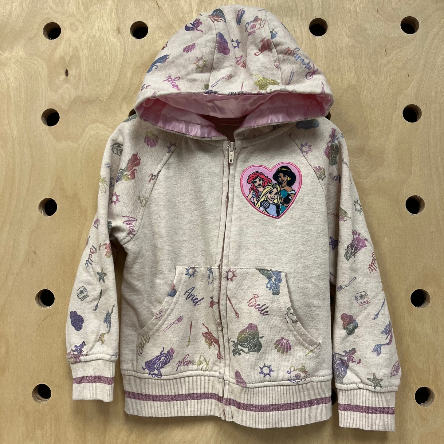 Beige Princess Zip Hoodie