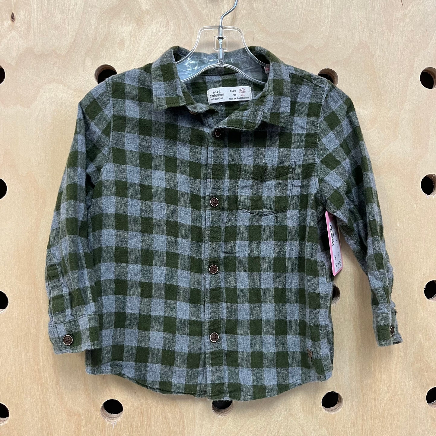 Grey + Green Plaid Flannel
