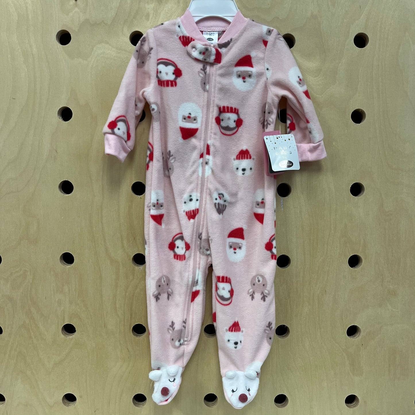 Pink Holiday Footies NEW!