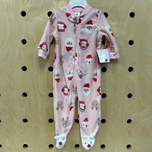 Pink Holiday Footies NEW!