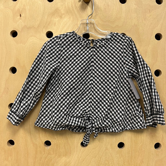 Black & White Gingham Knotted Top