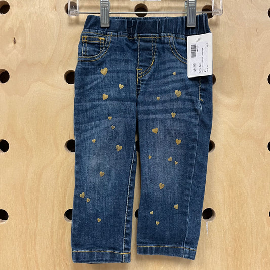 Denim Gold Heart Jeggings