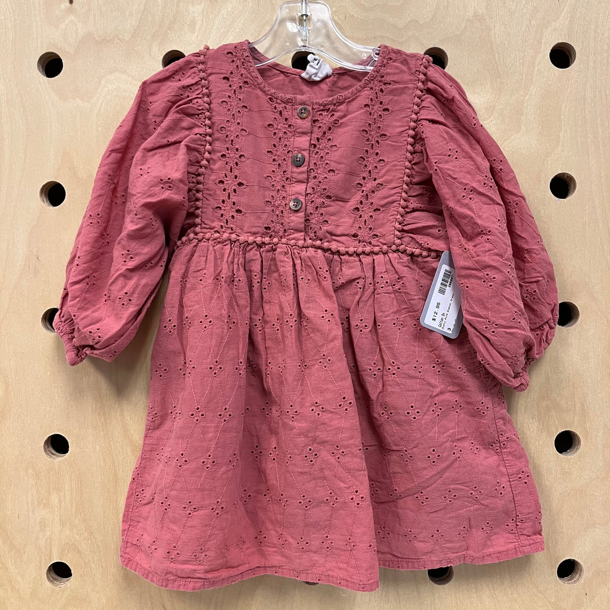 Dusty Pink Eyelet Dress