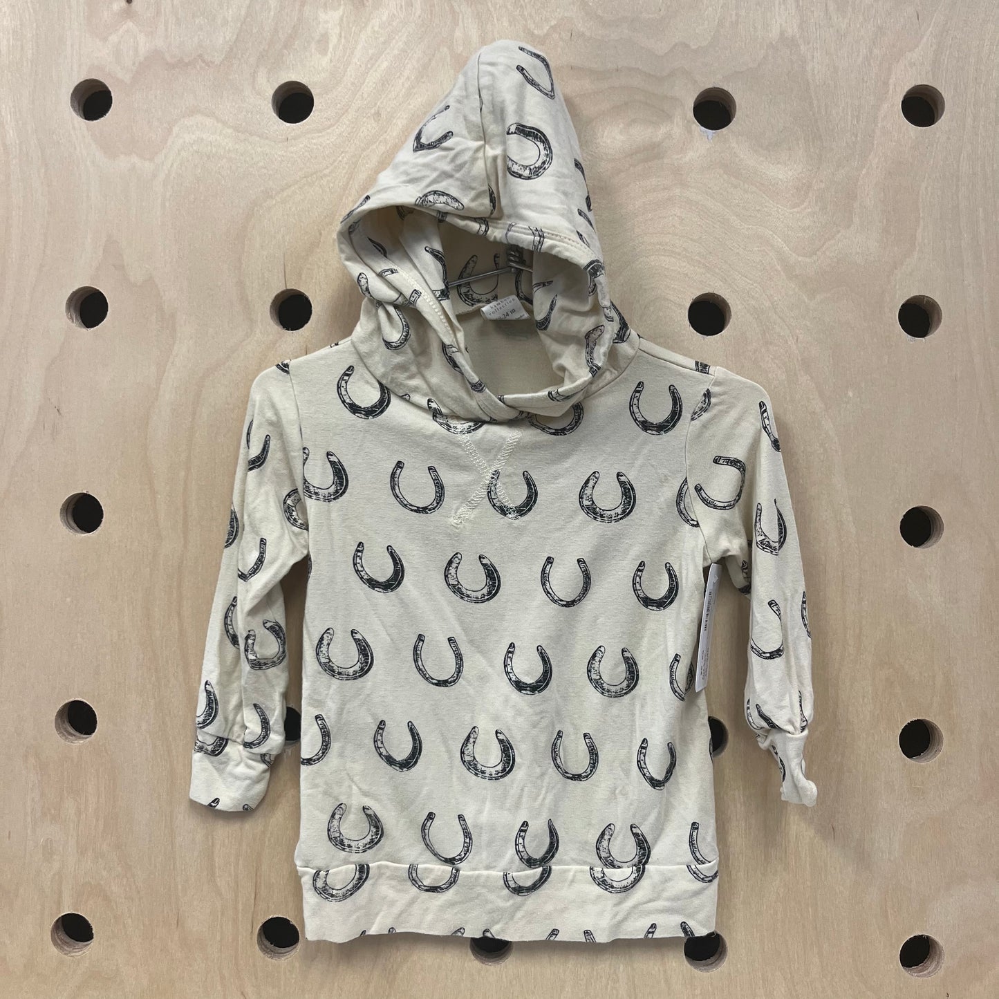 Cream Horse Shoe Bamboo Hooded Top