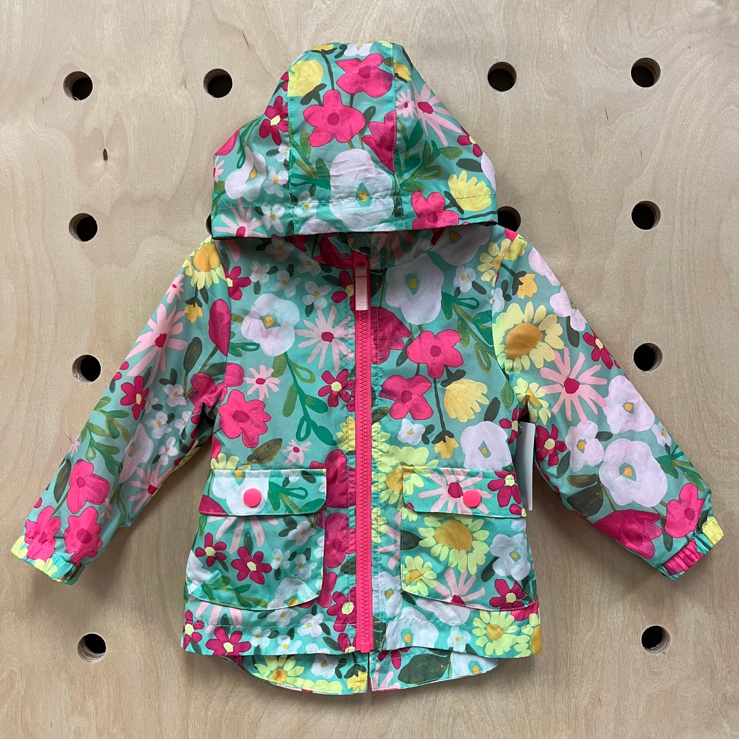 Spearmint Floral Rain Coat