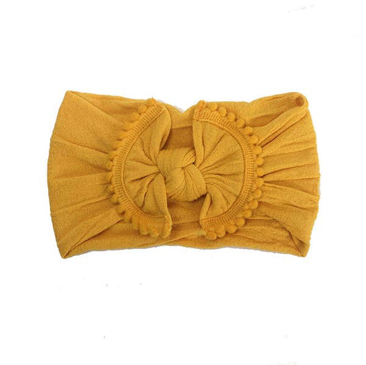 Mustard Pom Pom Headband