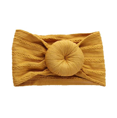 Mustard Knit Bun Headband
