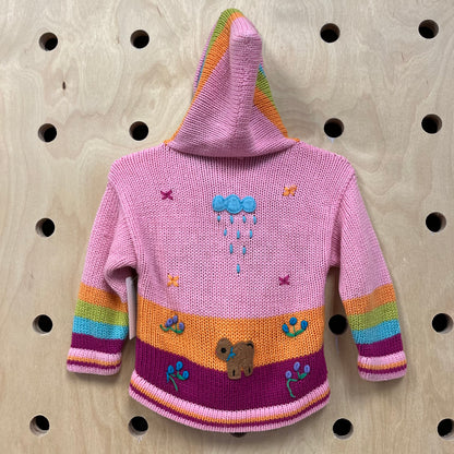 Pink Peruvian Knit Zip Hoodie