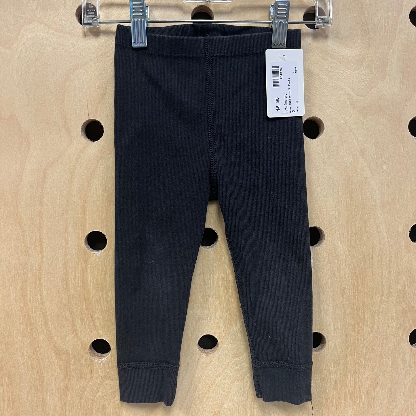 Grey Ribbed Soft Pants