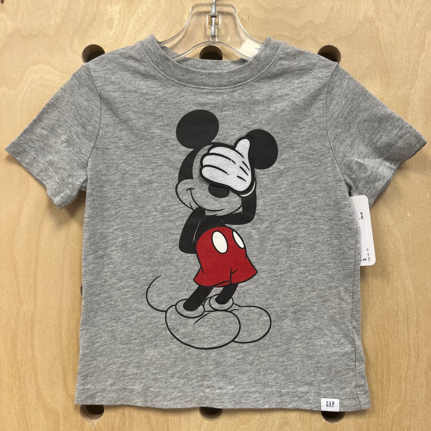 Grey Peeking Mickey Tee