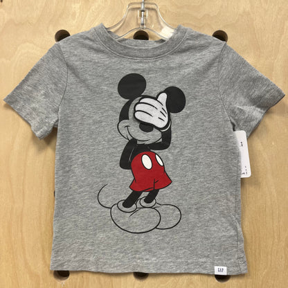 Grey Peeking Mickey Tee