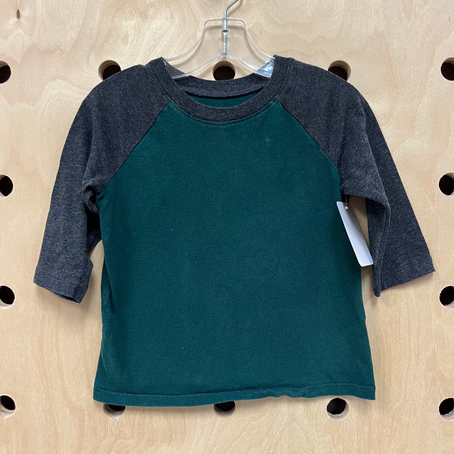 Grey+Green LS Ringer Tee
