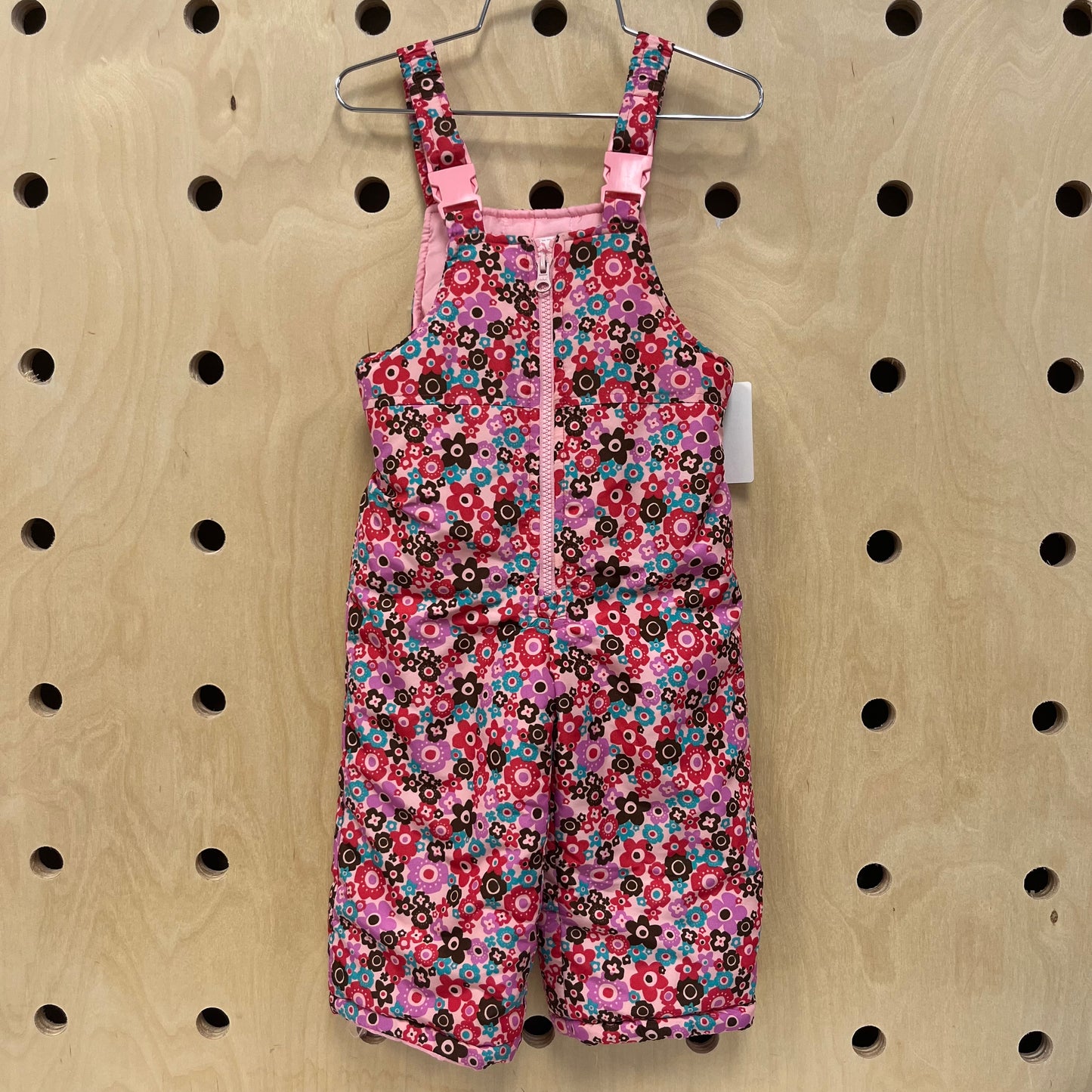 Pink Floral Snow Bib