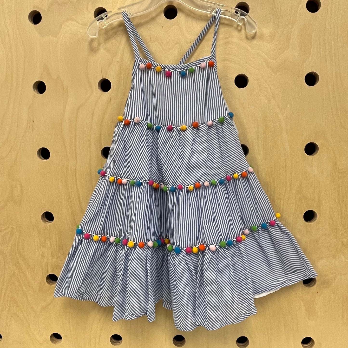 Blue Colorful Pom Pom Dress