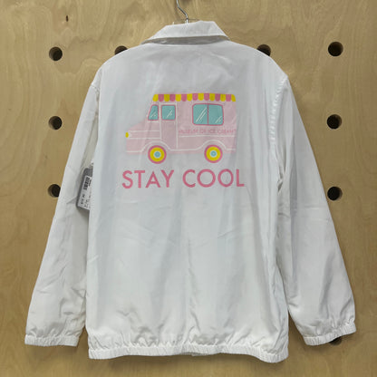 White 'Stay Cool' Windbreaker