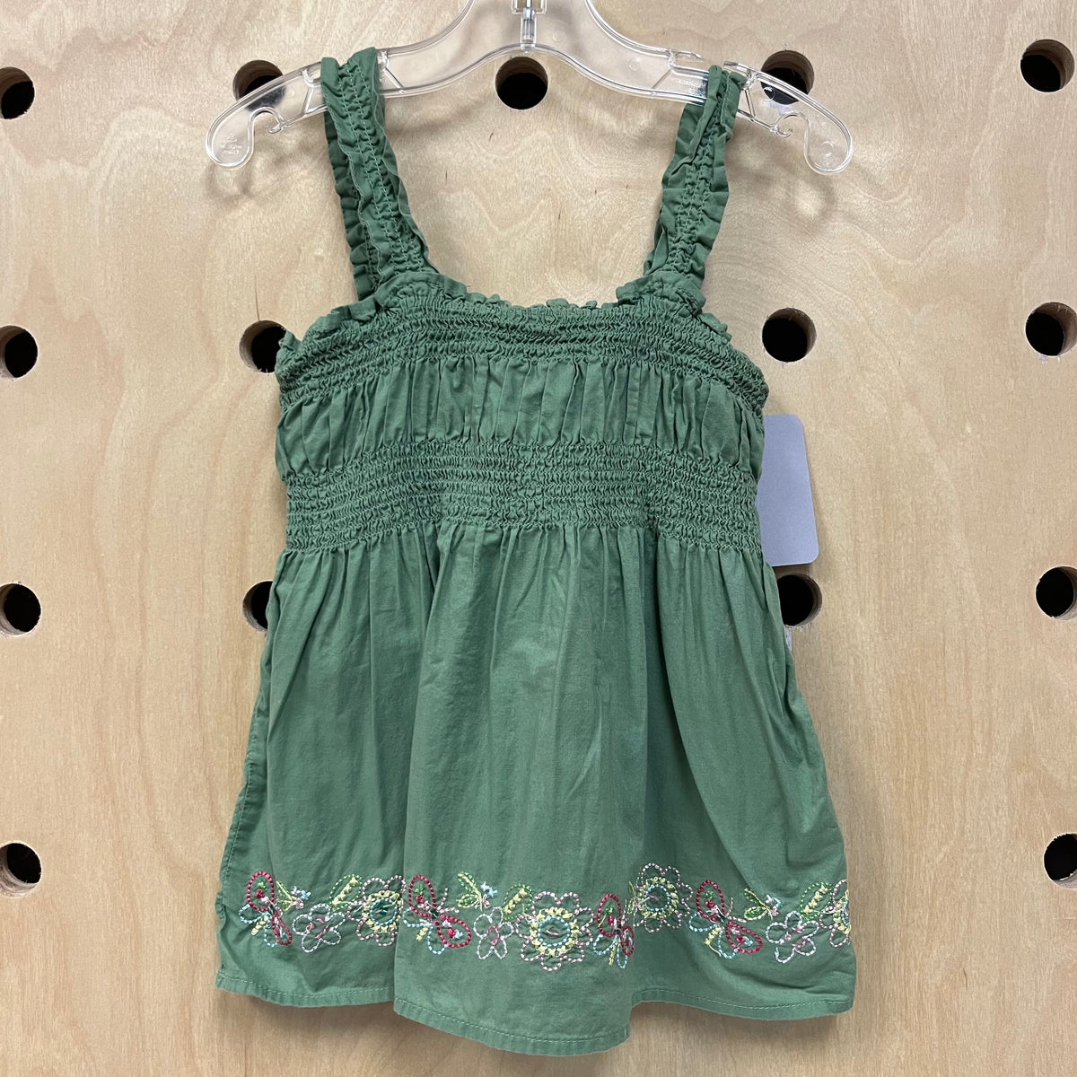 Green Smocked Floral Tank