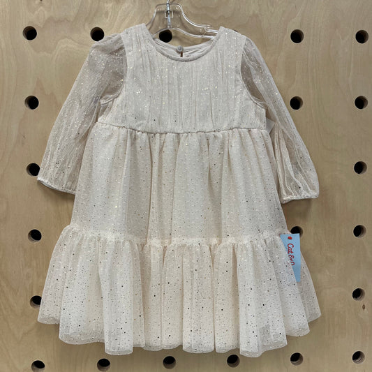 Cream+Gold Tulle Dress