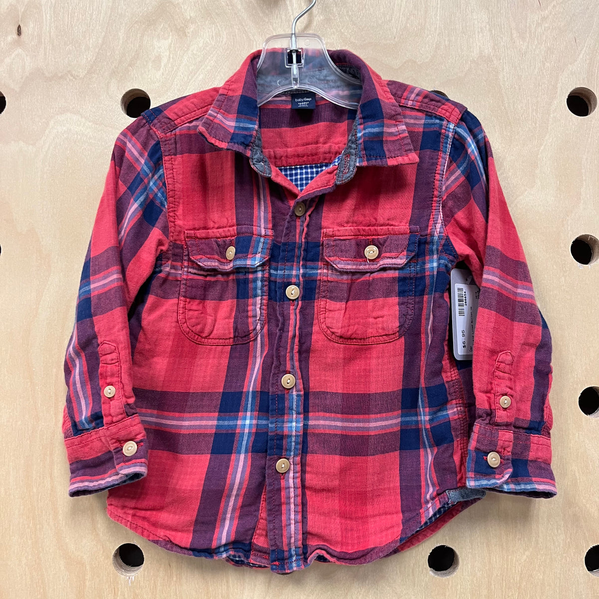 Red Plaid Lined Button Up
