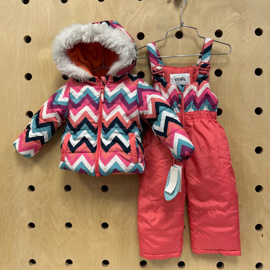 Coral Chevron Bib & Jacket NEW