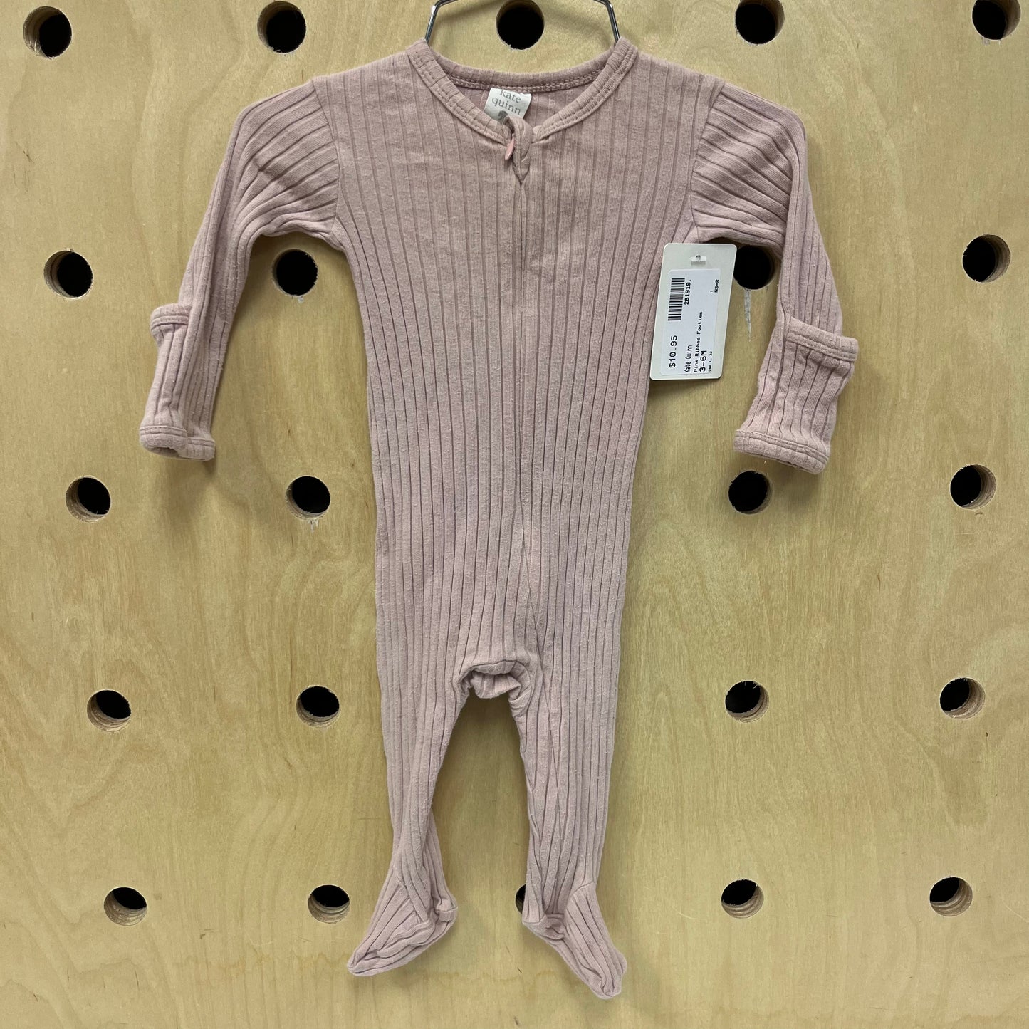 Pink Ribbed Footies