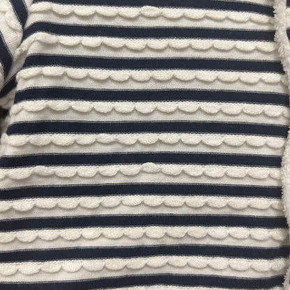 Blue Striped Fleece Lined Cardigan