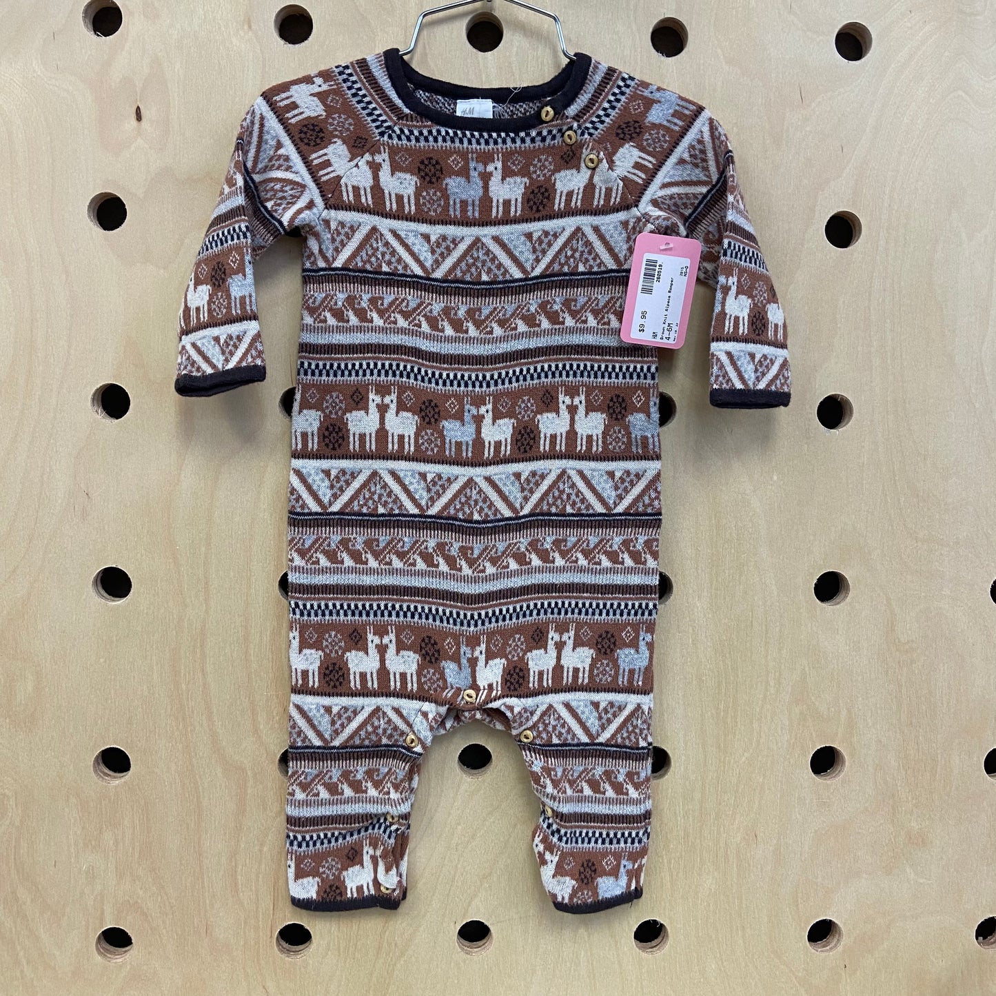 Brown Knit Alpaca Romper