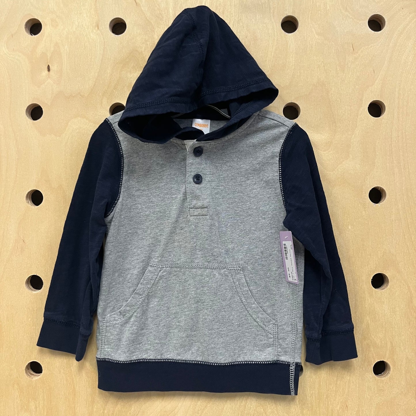Grey + Navy Hooded Henley