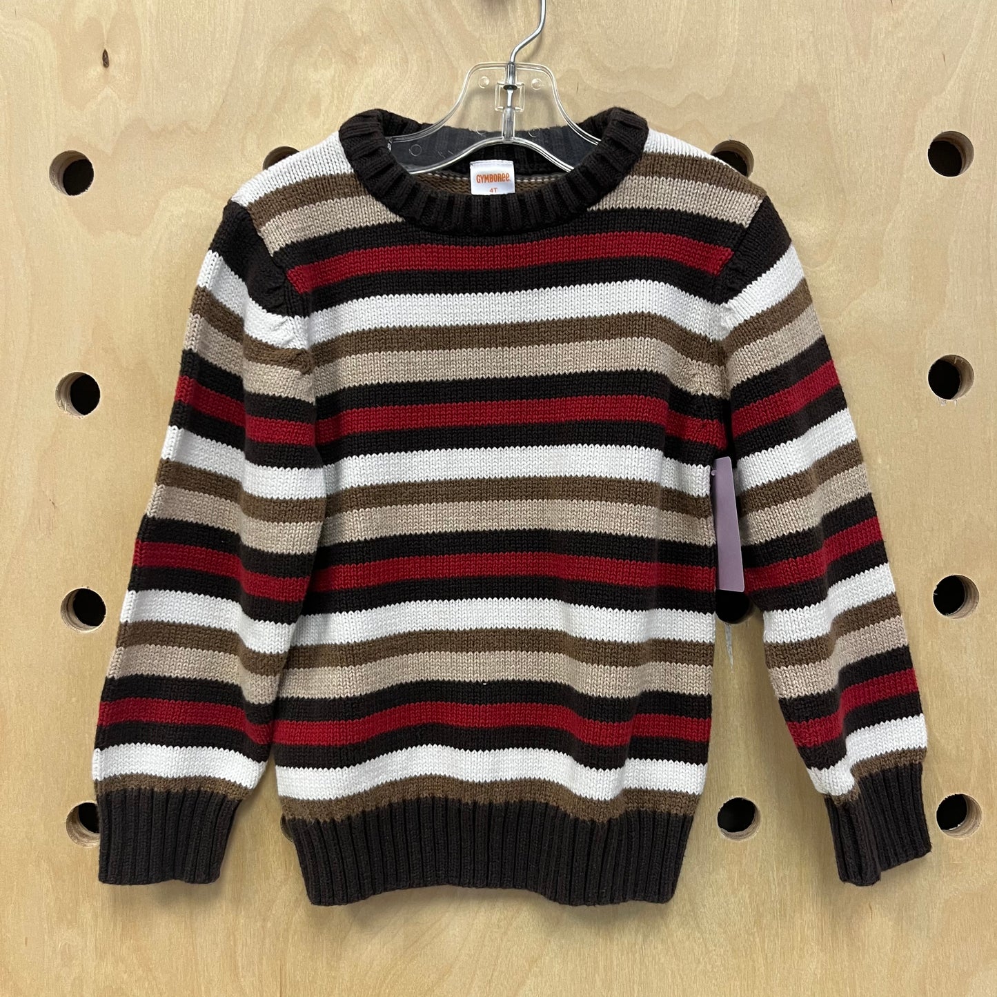 Brown + Red Striped Sweater
