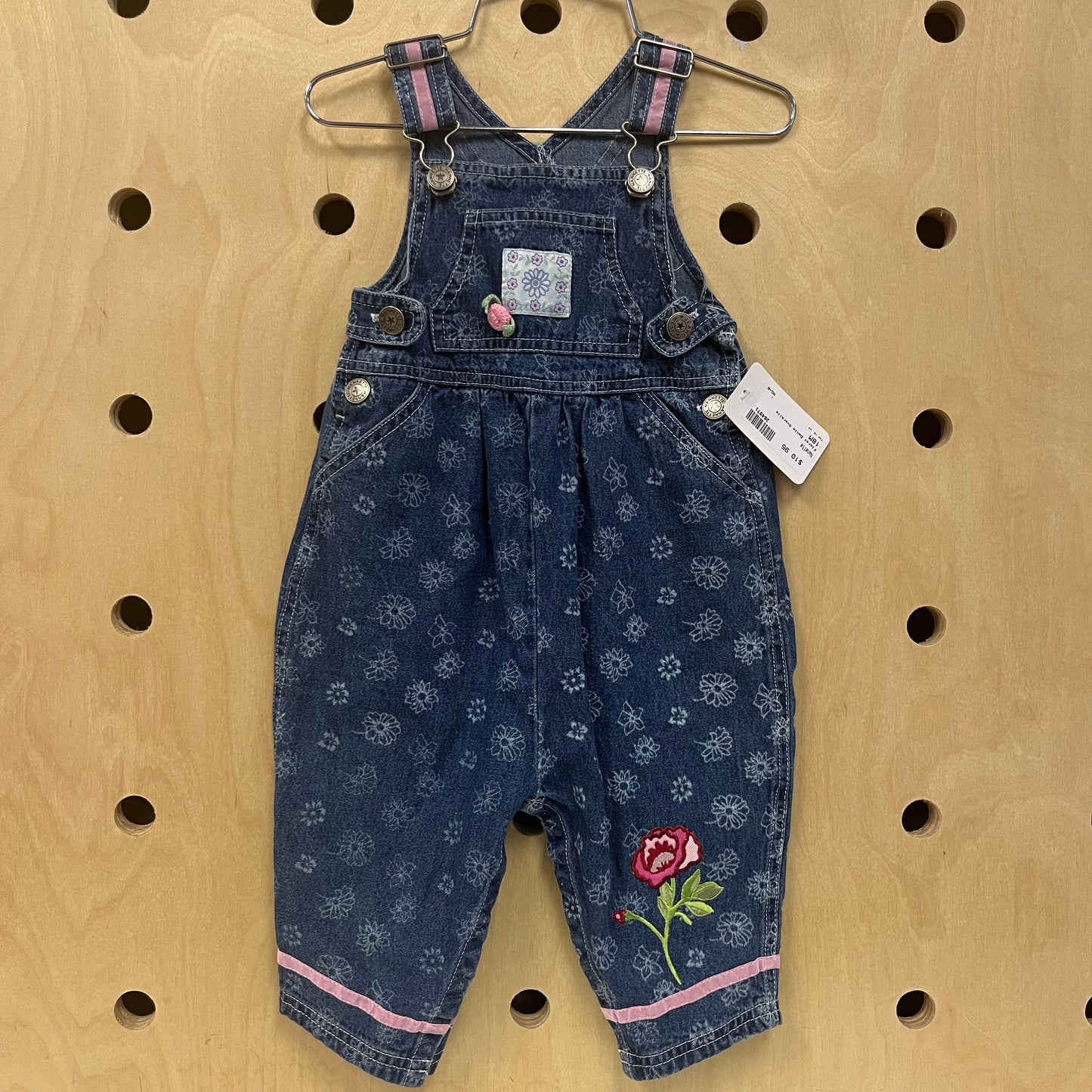 Floral Denim Overalls