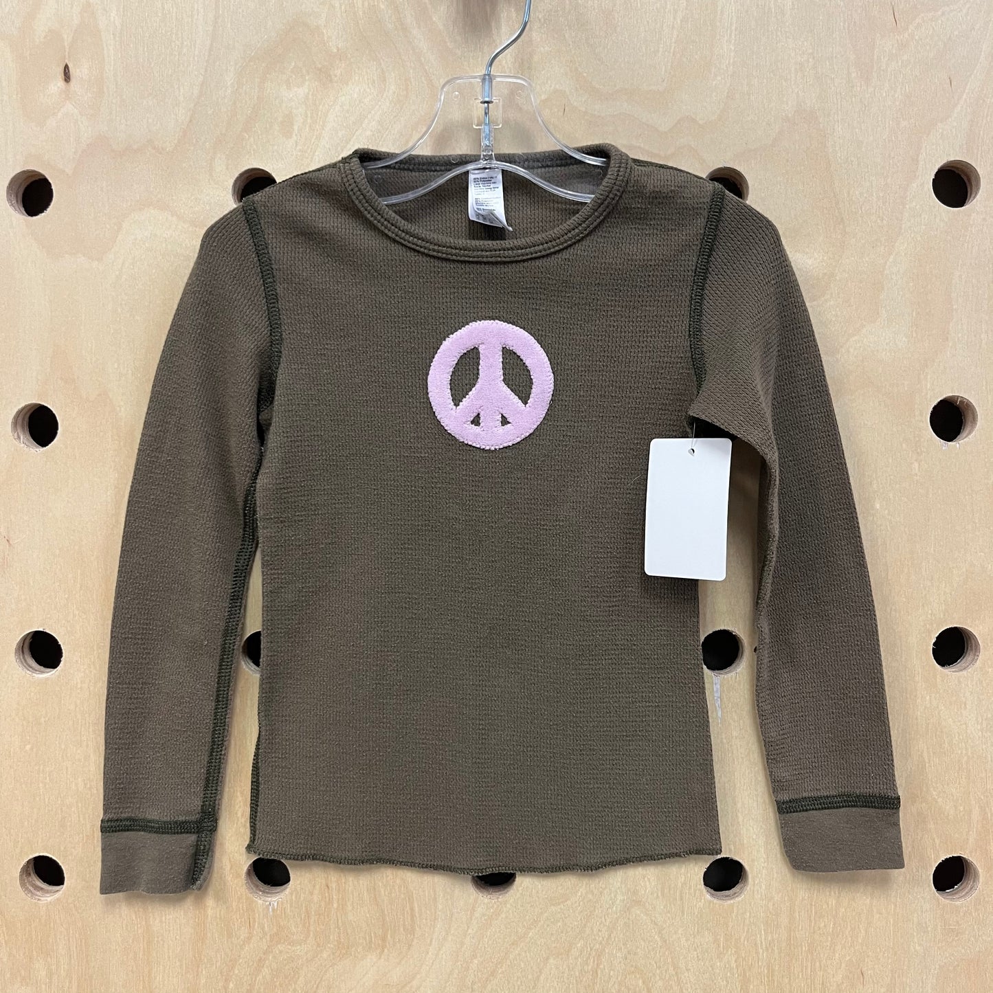 Brown Waffle Knit Peace LS