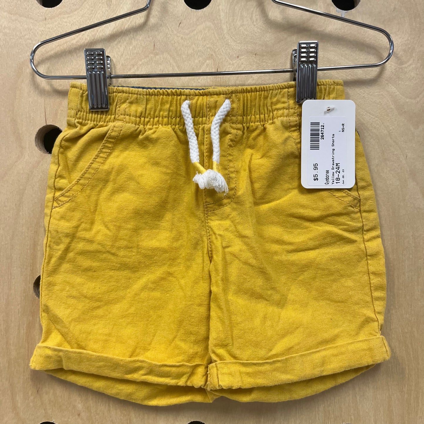 Yellow Drawstring Shorts
