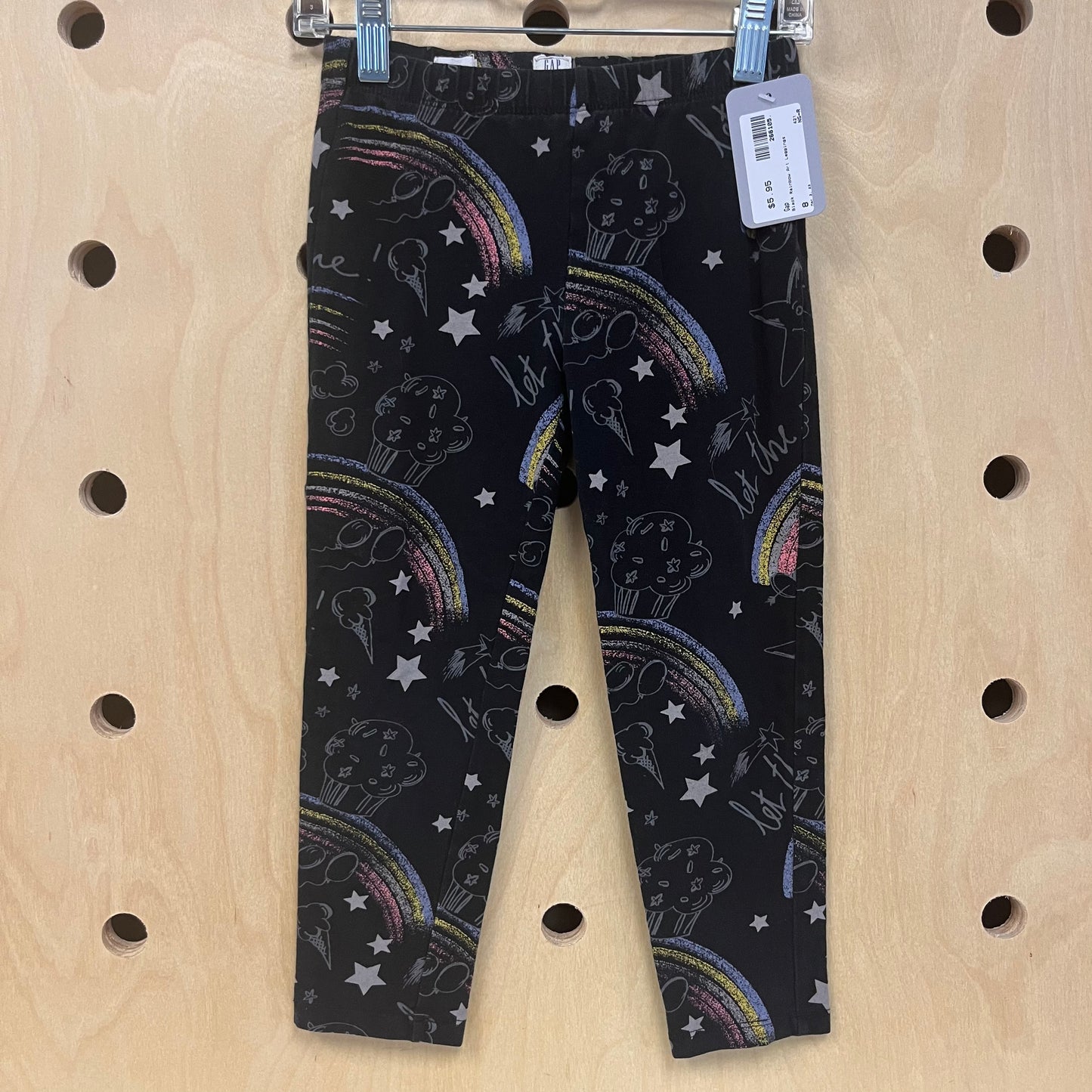Black Rainbow Art Leggings