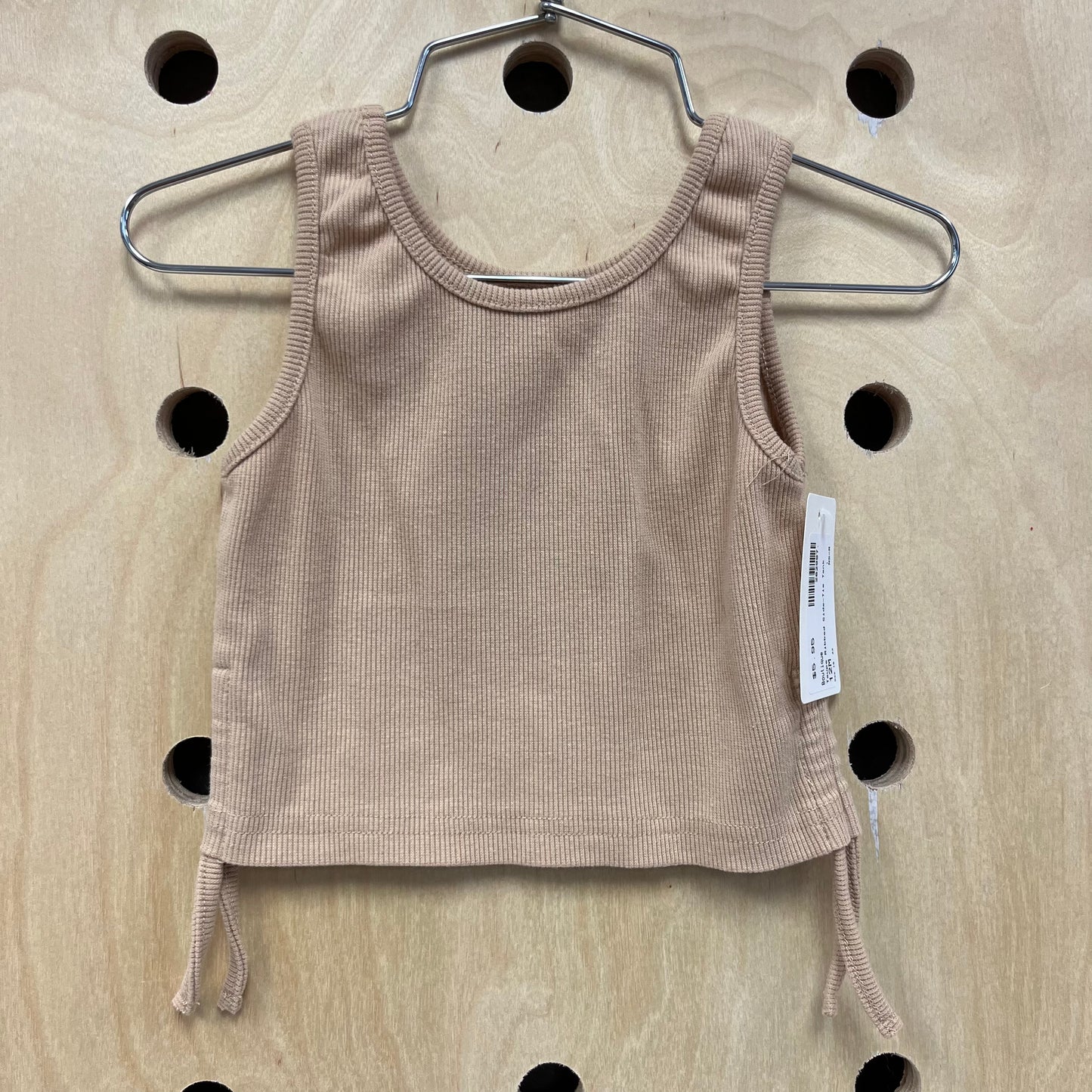 Taupe Ribbed Side-Tie Tank
