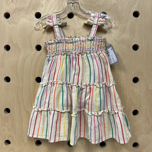 Cream Striped Dress