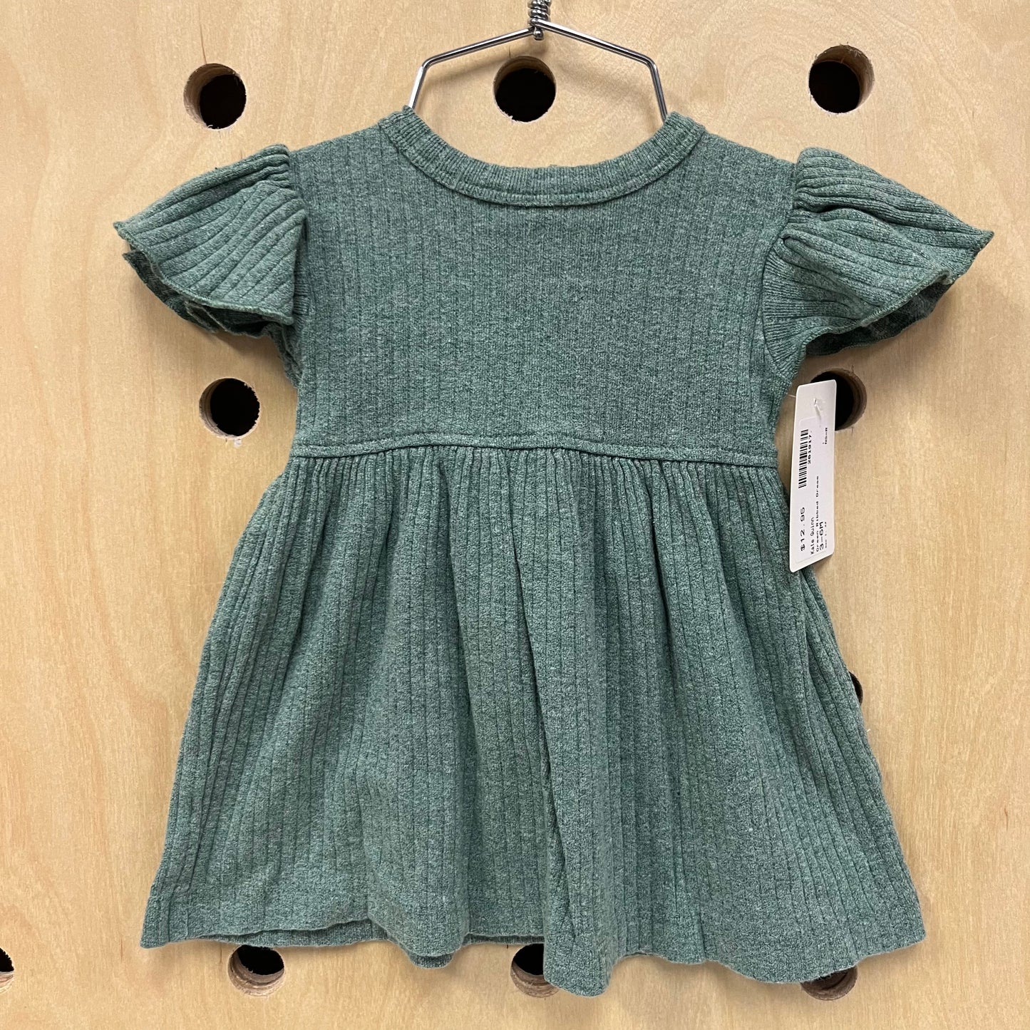Green Ribbed Dress