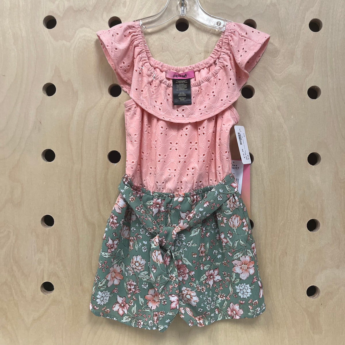 Peach & Green Floral Romper NEW!