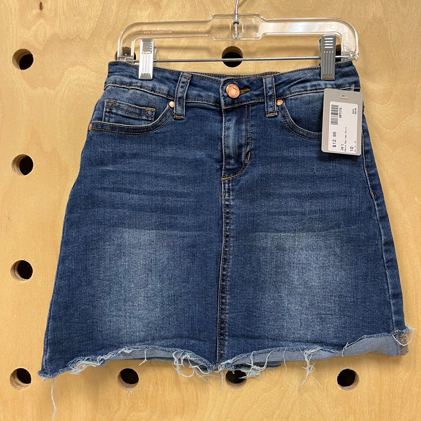 Denim Raw Hem Skirt