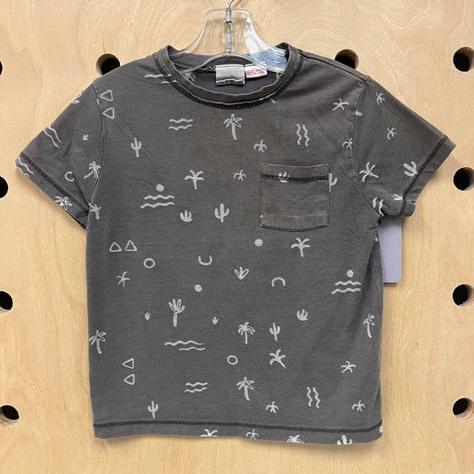 Grey Tropical Scene Tee