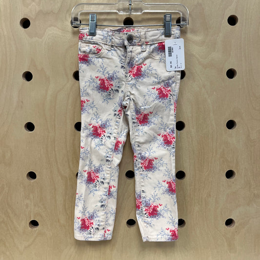 Cream Floral Denim