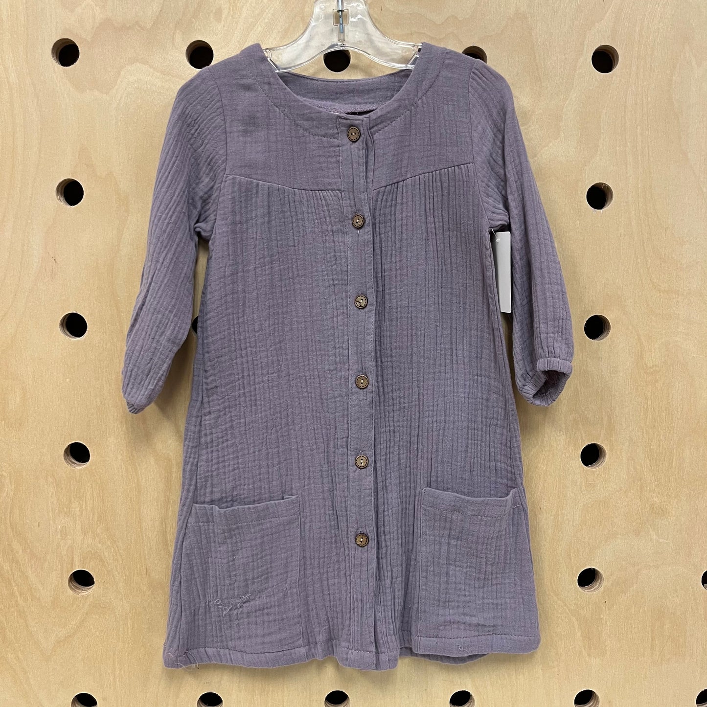 Dusty Lavender Button Dress