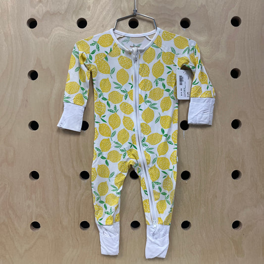 Lemons Floral Bamboo Zippy