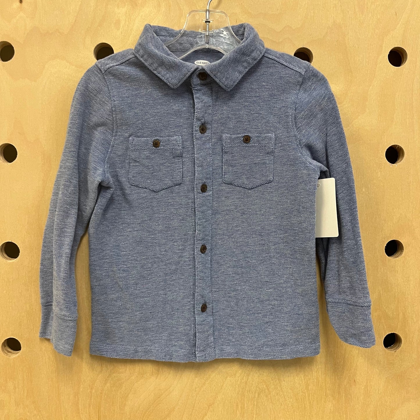 Blue Knit Button Up