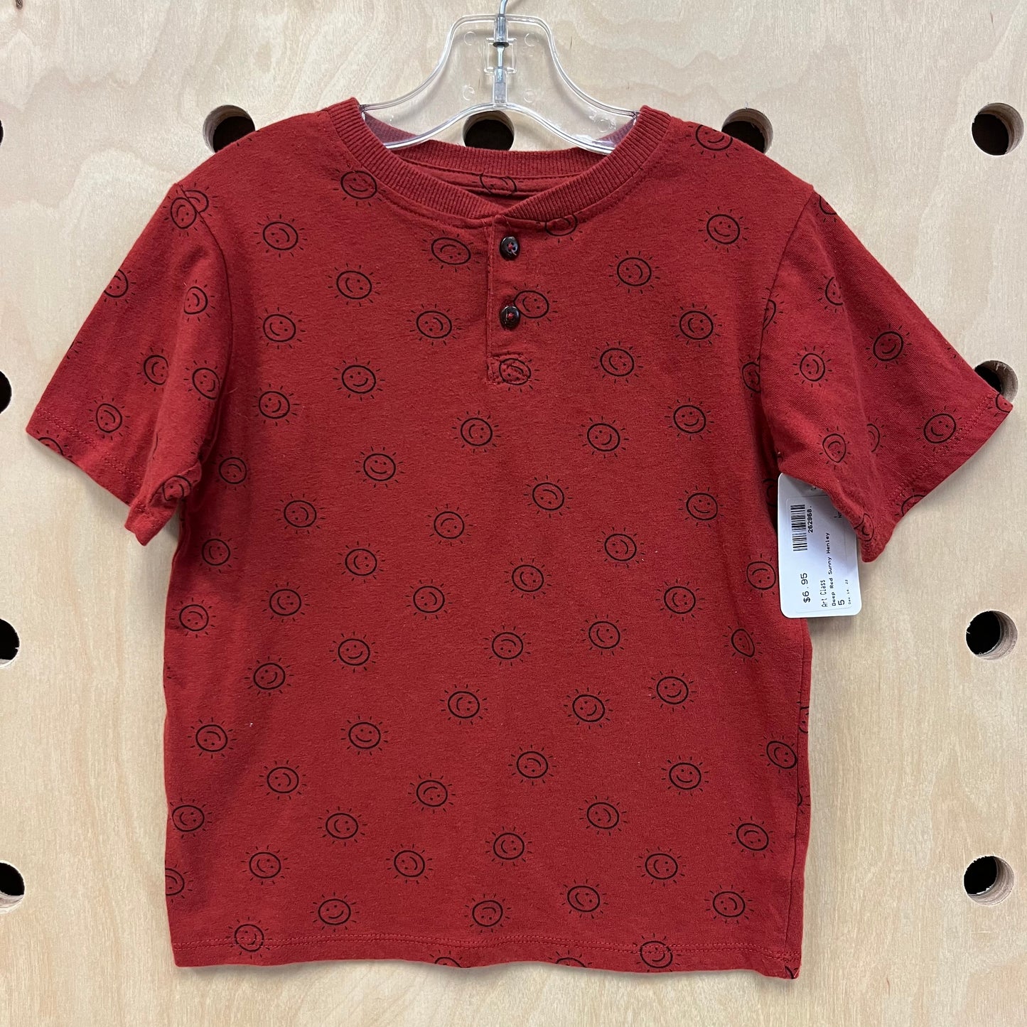 Deep Red Sunny Henley