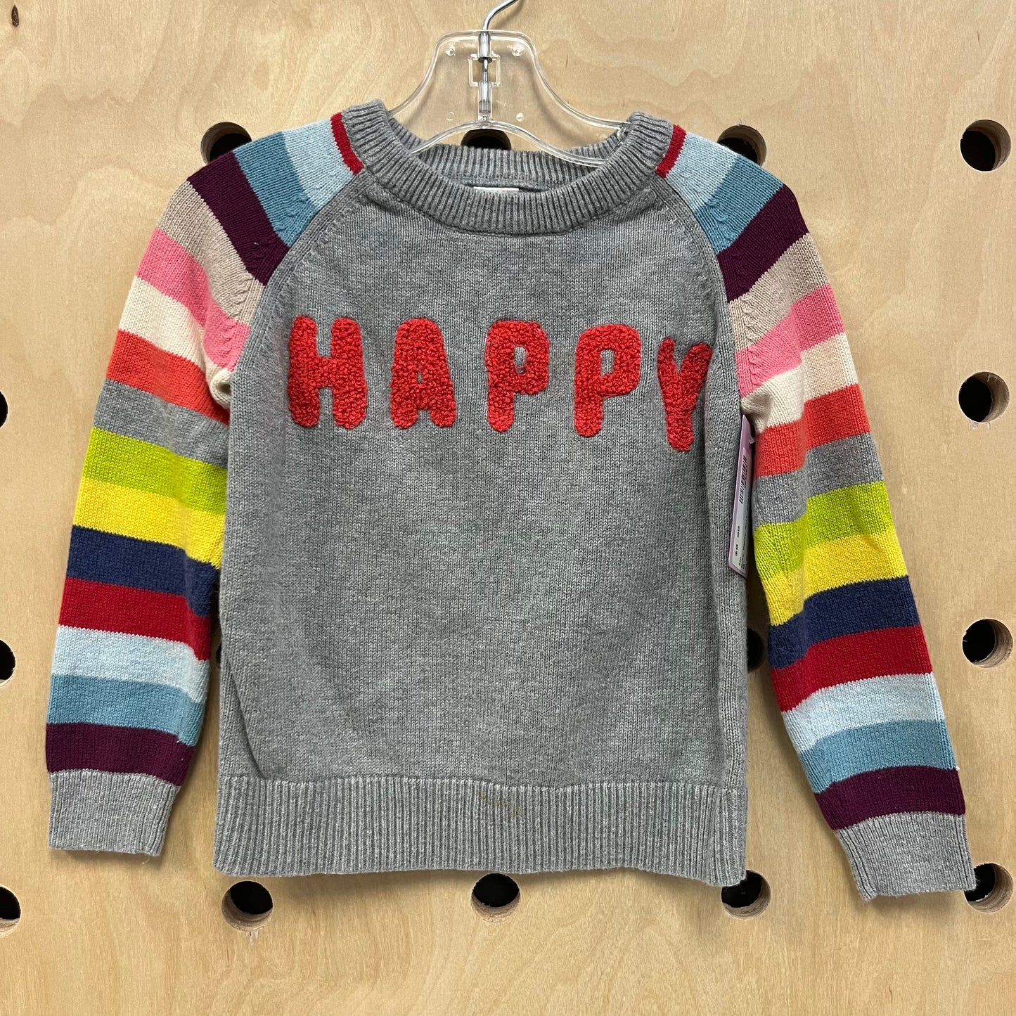Grey Happy Knit Sweater