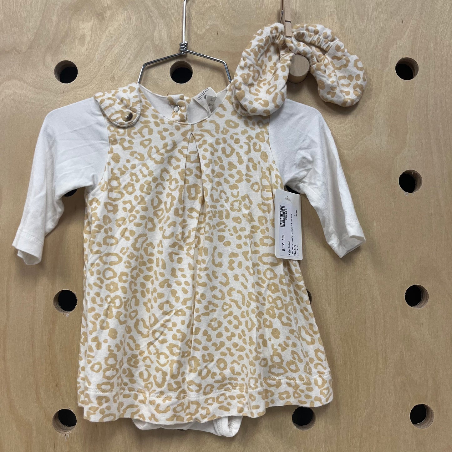 White + Nude Leopard Dress