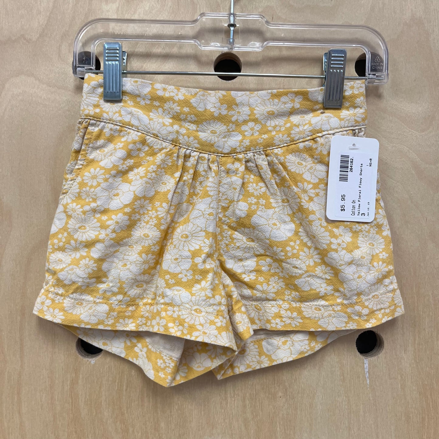 Yellow Floral Flowy Shorts